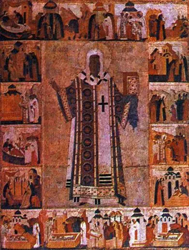 Дионисий Митрополит Алексий в житии Начало XVI в Икона из Успенского собора - фото 617