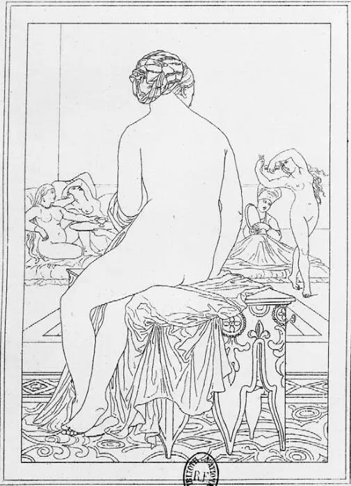 9 Ашиль Ревей Купальщица Гравировка Rйveil A OEuvres de J A Ingres - фото 9