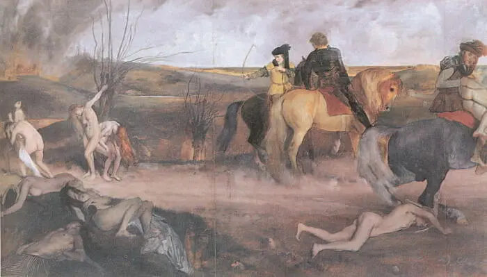 29 Эдгар Дега Сцена войны в Средние века Бумага масло 1865 год Музей - фото 29