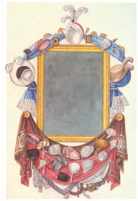 52 Орас Верне Титульный лист каталога женских причесок Перо чернила и - фото 52