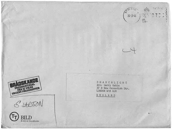 Письмо Стига Ларссона написанное поанглийски Джерри Гейблу 20 марта 1986 года - фото 1