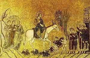 Христос из входа в Иерусалим Мозаика XII в СанМарико Венеция Ряд - фото 49