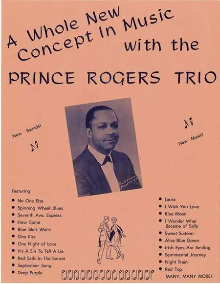 Флаер и визитки рекламируют Prince Rogers Trio джазовую группу Джона Нельсона - фото 78
