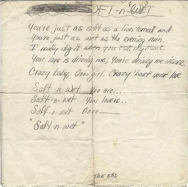 Принс написал Soft and Wet не позже чем летом 1976 года Он написал текст песни - фото 144