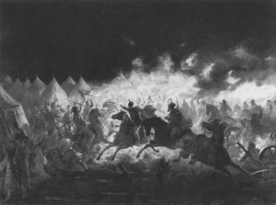 Ночная атака на турецкий лагерь Картина Теодора Амана 1882 г Руины - фото 20