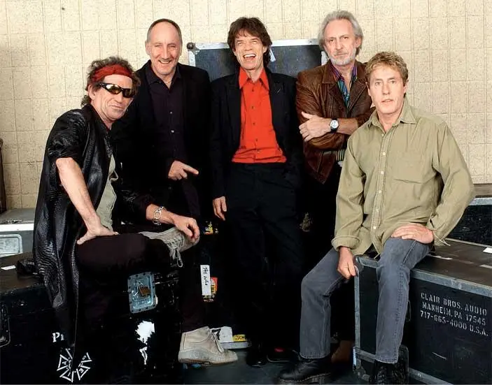 The Who вместе с Китом Ричардсом и Миком Джаггером за кулисами - фото 47