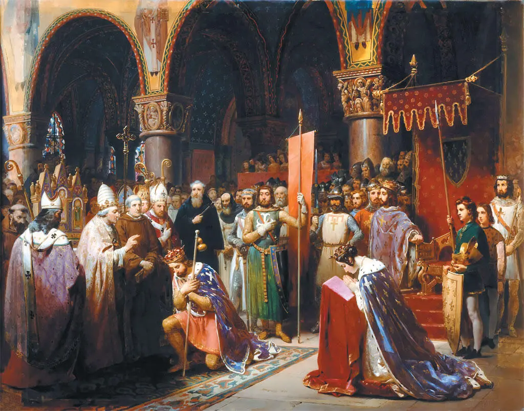 ЖанБатист Мозесс Людовик VII принимает орифламму в аббатстве СенДени в 1147 - фото 2