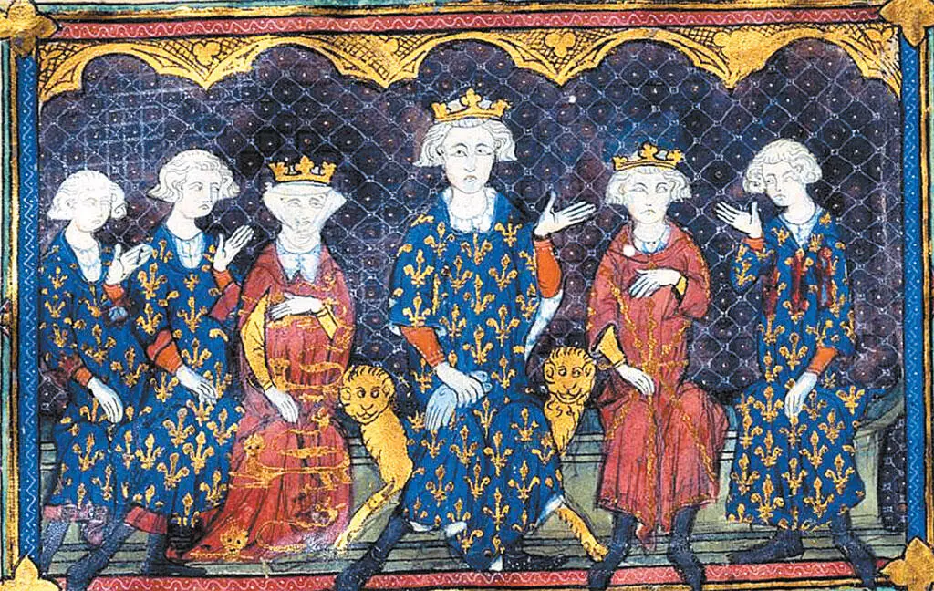 Семья короля Филиппа IV Красивого слева направо Карл и Филипп Изабелла - фото 11
