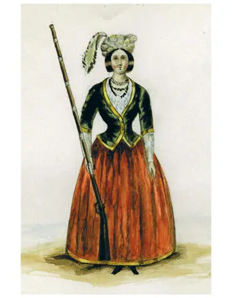 Амазонка в форме образца 1787 г Обмундирование было заимствованно у офицеров - фото 26