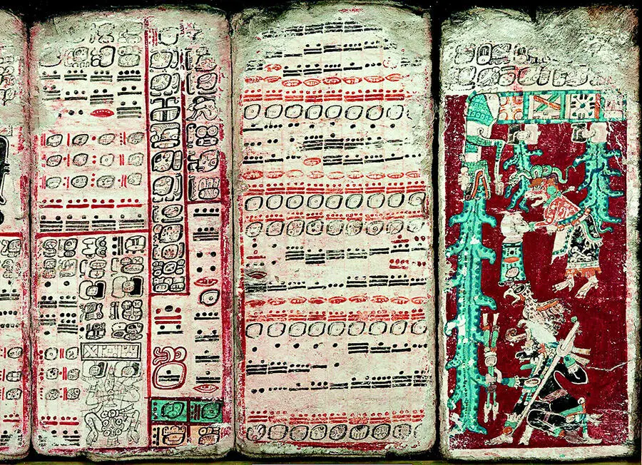 Шесть страниц из Дрезденского кодекса одной из немногочисленных книг майя - фото 63