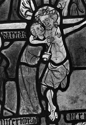 189 b Витраж в церкви аббатства Винхаузен Германия ок 1330 г Caritas - фото 235