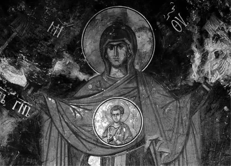 216 Богоматерь Влахернитисса Фреска в церкви св Димитрия Печ Сербия XIV - фото 264