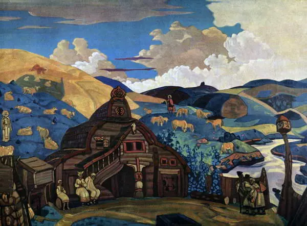 16 Три радости 1916 17 Ярилина долина Эскиз декораций к опере - фото 19