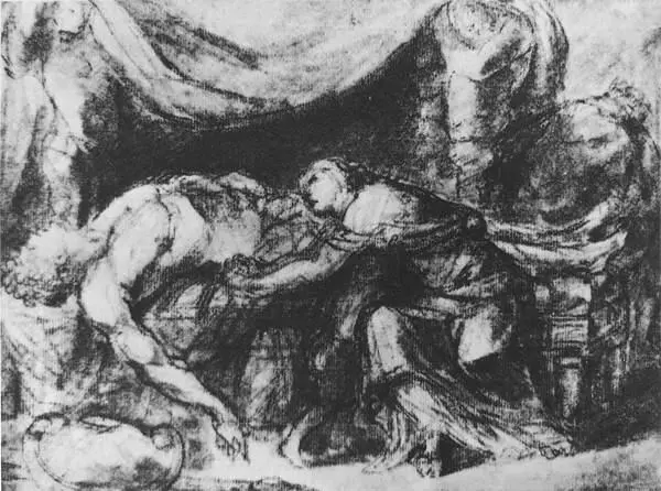 Гектор и Андромаха 1803 Бумага итальянский карандаш мел Москва - фото 14