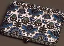Портсигар Фирма Фаберже Серебро золото сапфиры эмаль 1910е гг - фото 368