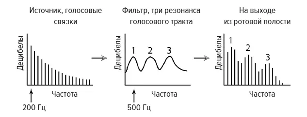 Создание гласного звука с частотой 200 Гц и первым формантным резонансом 500 Гц - фото 5