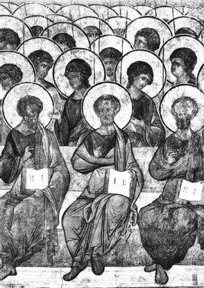 Апостолы и ангелы Прп Андрей Рублёв Фрагмент композиции Страшный суд - фото 150