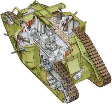 Компоновочная схема английского танка IV Эмблема танкового корпуса В - фото 8