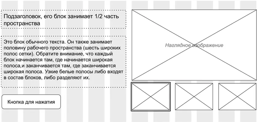 На рисунке выше мы разделили пространство горизонтально на две большие колонки - фото 31