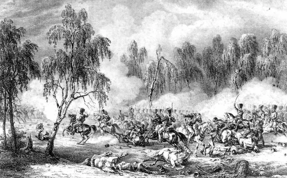 А Адам Бой под Островно 25 июля 1812 г На рисунке изображены гусары 7го - фото 113