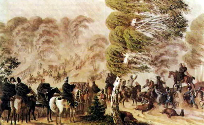 Фабер дю Фор 4й корпус Великой Армии на марше 30 июня 1812 г Акварель - фото 157