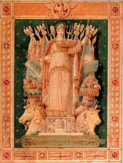 ЖГ Бланшон Декоративное панно Европа 1810 г Эскиз гобелена для дворца - фото 197