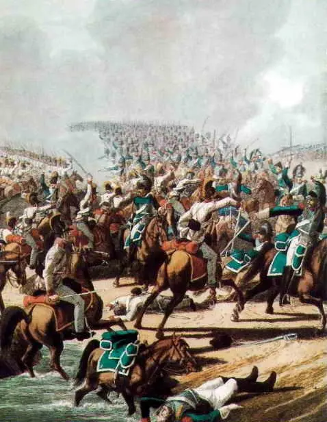 Бой при Ганау 30 октября 1813 г Гравюра немецкого художника Ругендаса - фото 222