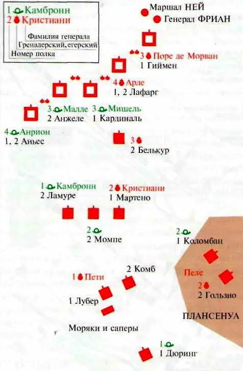 Сражение при Ватерлоо 18 июня 1815 г Расположение батальонов Гвардии во - фото 227