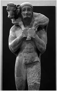 Мосхофор несущий теленка Афины Акрополь VI в до н э Иисус с агнцем 1 - фото 130