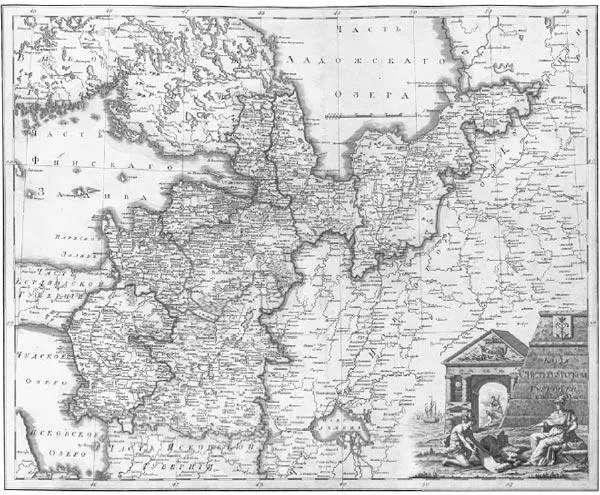 Карта СанктПетербургской губернии из Атласа Российской империи 1800 года - фото 64