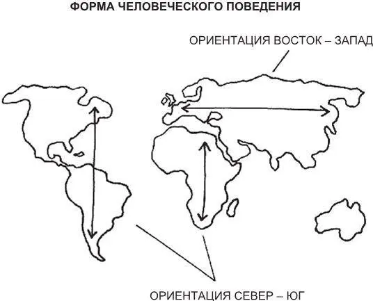 Рис 13Основная ось Европы и Азии востокзапад Основная ось Америки и - фото 24
