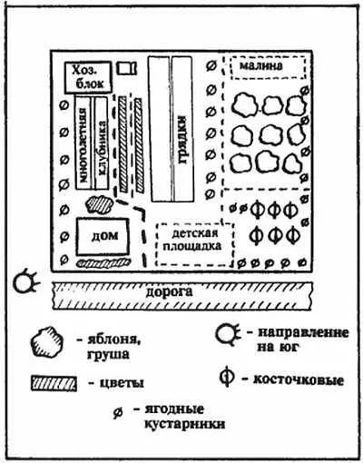Рис 3 Схема посадки садовых культур О яблоняхПо мнению автора на семью из - фото 4