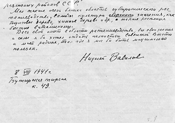 Письмо Вавилова Берии Елена Барулина с сыном Юрой 1941 год Телеграмма - фото 68