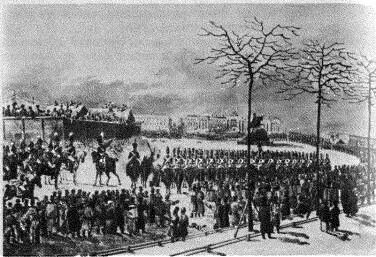 Восстание на Сенатской площади 14 декабря 1825 года Акварель К Кольмана - фото 68