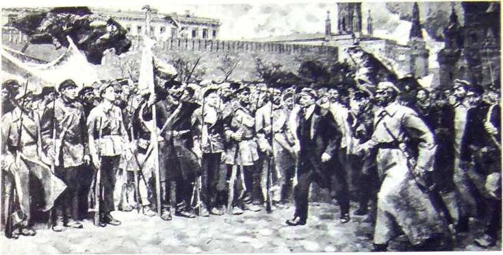 На картине Солдаты революции художника В Холуева изображен один из самых - фото 45