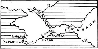 Рис 25 Расселение алан в Крыму и на Таманском полуострове III в В - фото 33