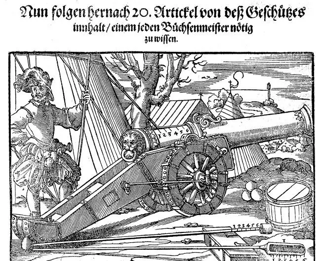 Орудие на позиции Гравюра И Аммана из книги Л Фронспергера 1573 г Псковская - фото 42