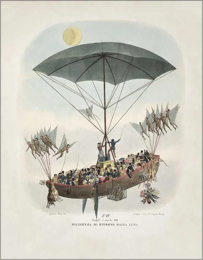 Гаэтано Дура Возвращение дилижанса с Луны Литография Неаполь 1836 - фото 21