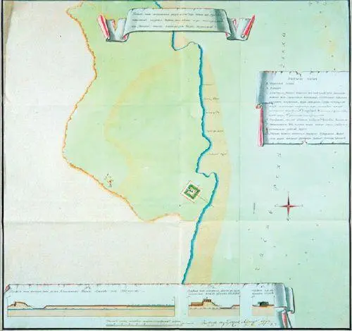 Планы и профили редутов на острове Нижние Ягры А Ф Обручев 1790 г Из - фото 34