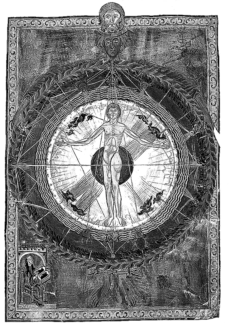 Универсальный человек в центре космоса Иллюстрация из Liber Divinorum Operum - фото 38