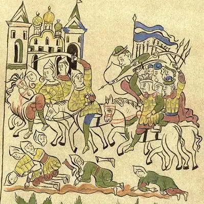 Оборона Владимира Залесского Книжная миниатюра XVII в Под стенами Владимира - фото 23