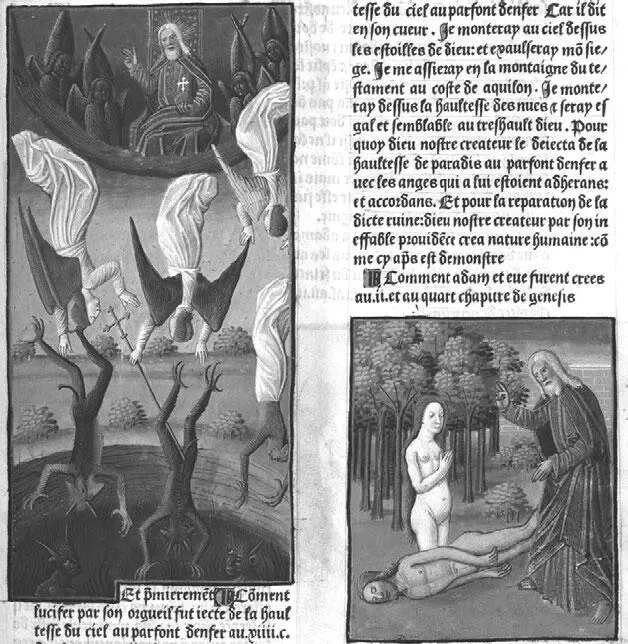 Рис 56 Падение Ангелов и сотворение Евы Зерцало человеческого спасения - фото 216