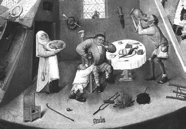 Рис 54 Чревоугодие Gula Бытовая сцена неухоженный дом костёр на полу - фото 286