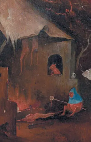 Рис 19 Нанизанного на шампур грешника демон сдабривает соусом в дыму - фото 328