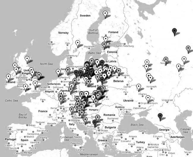 Карта современного расселения носителей балтокарпатской ветви субклад - фото 34