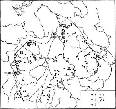 Новгородская земля в X начале XI в Седов 1979 С 77 I курганные - фото 34