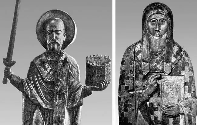 Православные священные изображения в виде скульптуры слева святитель Николай - фото 22