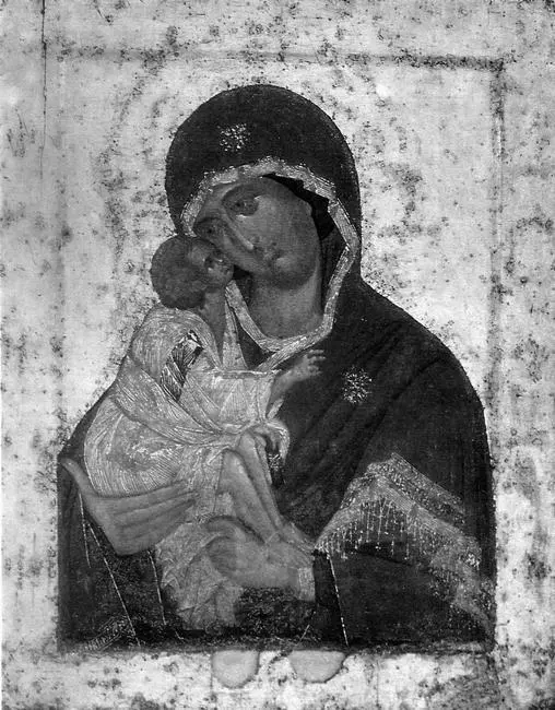 Круг Феофана Грека Икона Божией Матери Донская Лицевая сторона Конец XIV - фото 188