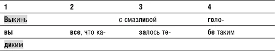 В этом отрывке бóльшая часть ударных слогов не совпадает с сильными долями - фото 58