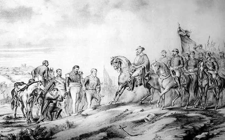 Рисунок бразильского художника Виктора Мерелеса Капитуляция Уругваяны - фото 45